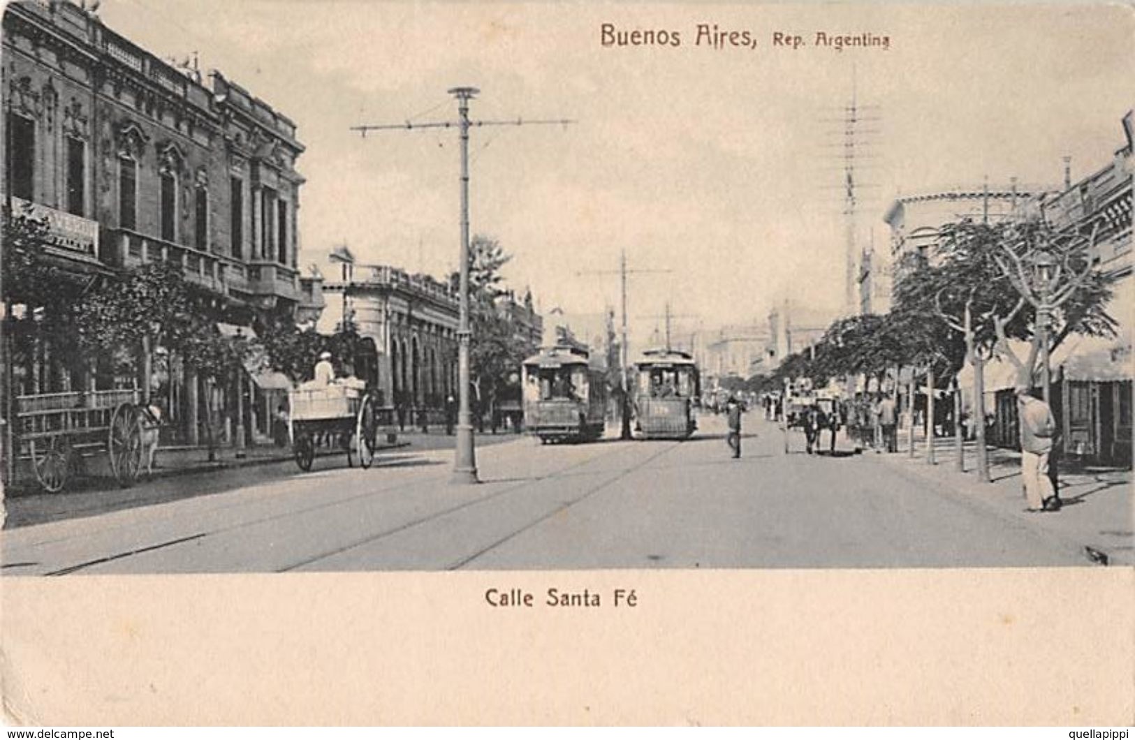 07519 "BUENOS AIRES - CELLE SANTA FE'" ANIMATA, TRAMWAY. CART NON SPED - Argentine