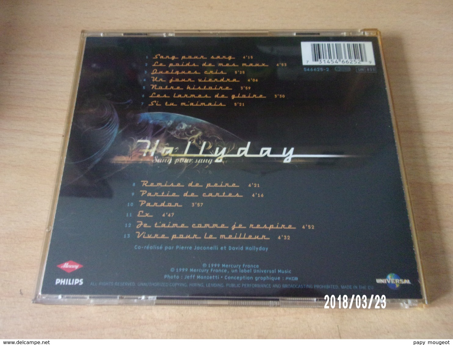 CD - Johnny Hallyday - Sang Pour Sang - Rock