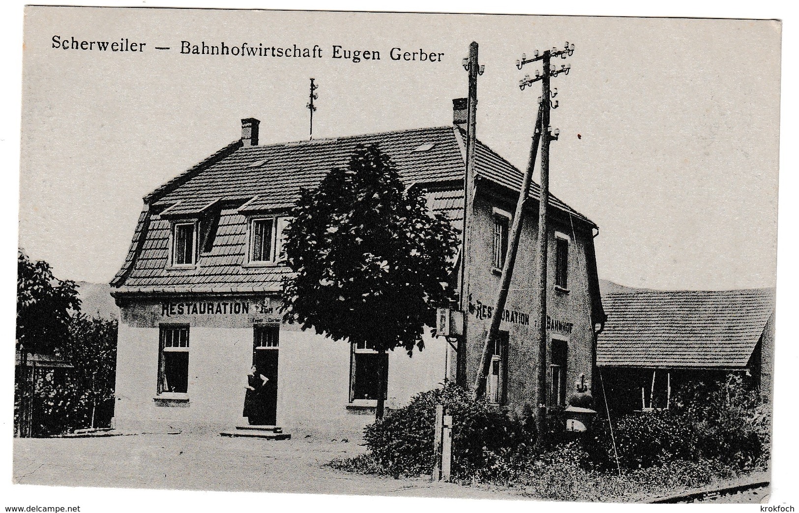 Scherwiller - Restaurant De La Gare Eugen Gerber - Scherweiler - Bahnhofwirtschaft - édit Steiner Dambach - Autres & Non Classés
