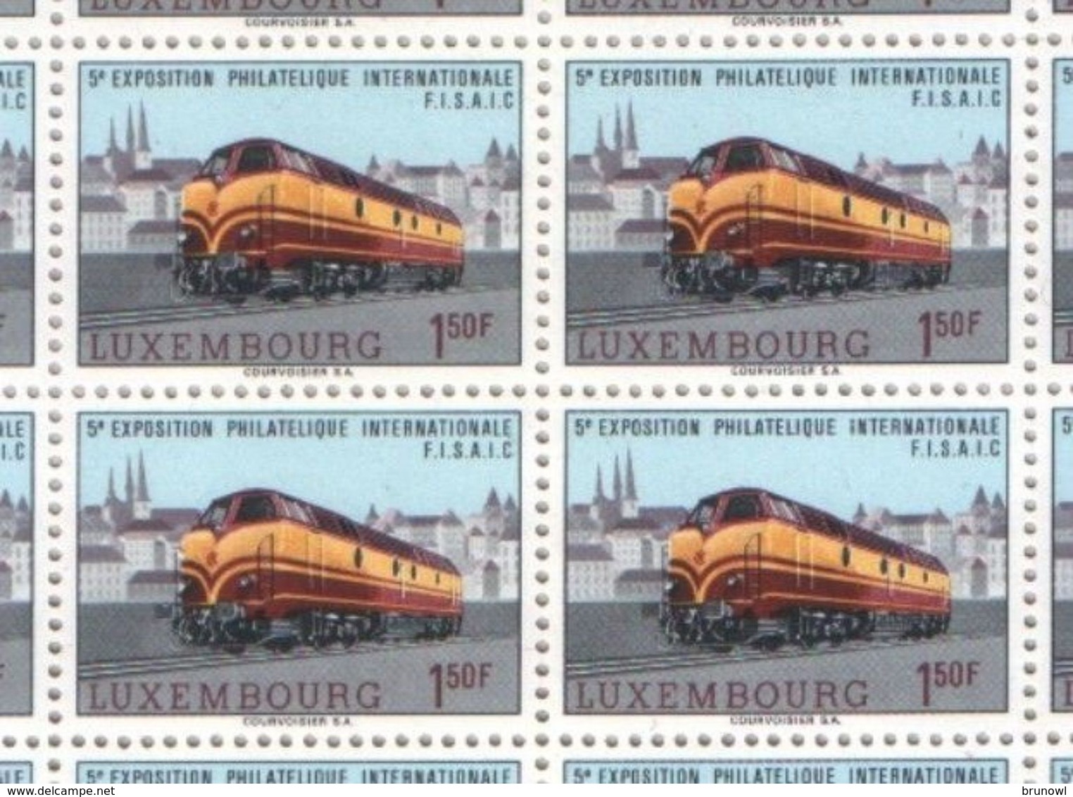 Luxembourg 1966 Two Sheets Of Philatelic Exhibition Stamps Featuring Trains MNH - Volledige Vellen