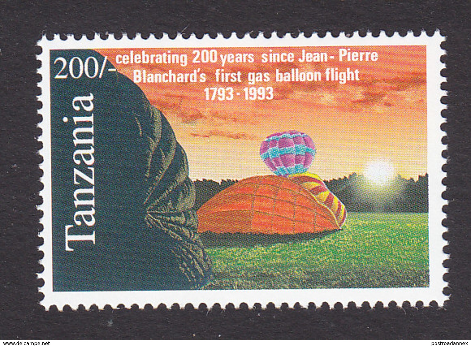 Tanzania, Scott #1081, Mint Hinged, Balloons, Issued 1994 - Tanzania (1964-...)