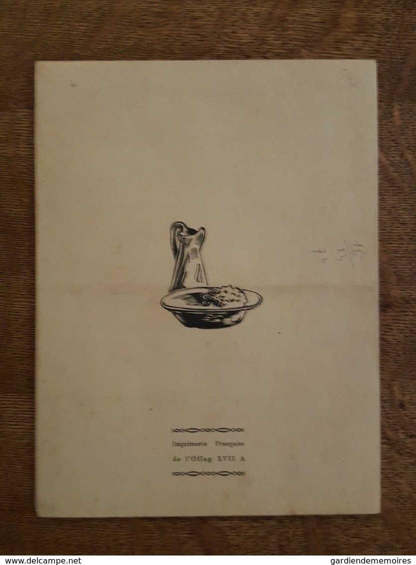 Programme Du Gala De Boxe De L'Oflag XVII A 1941 - Camp De Prisonniers De Guerre Pour Officier à Edelbach, Evasion - 1939-45