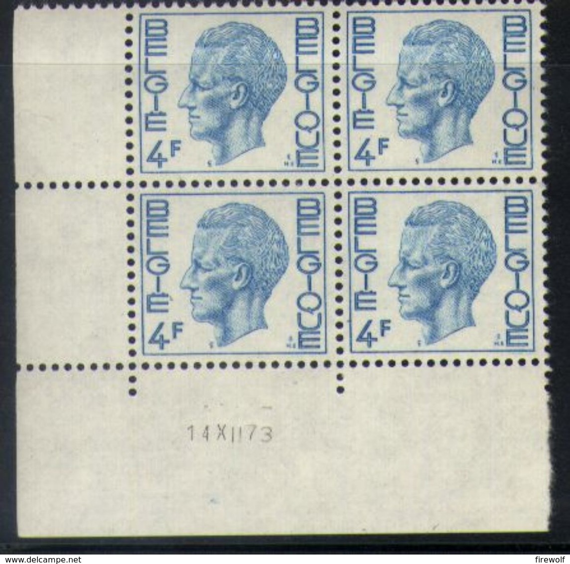 A27 - Belgium - Elström - 1972 - OBP 1643 Fosfor MNH - Blok Van 4 - Hoekdatum Drukdatum - Dated Corners