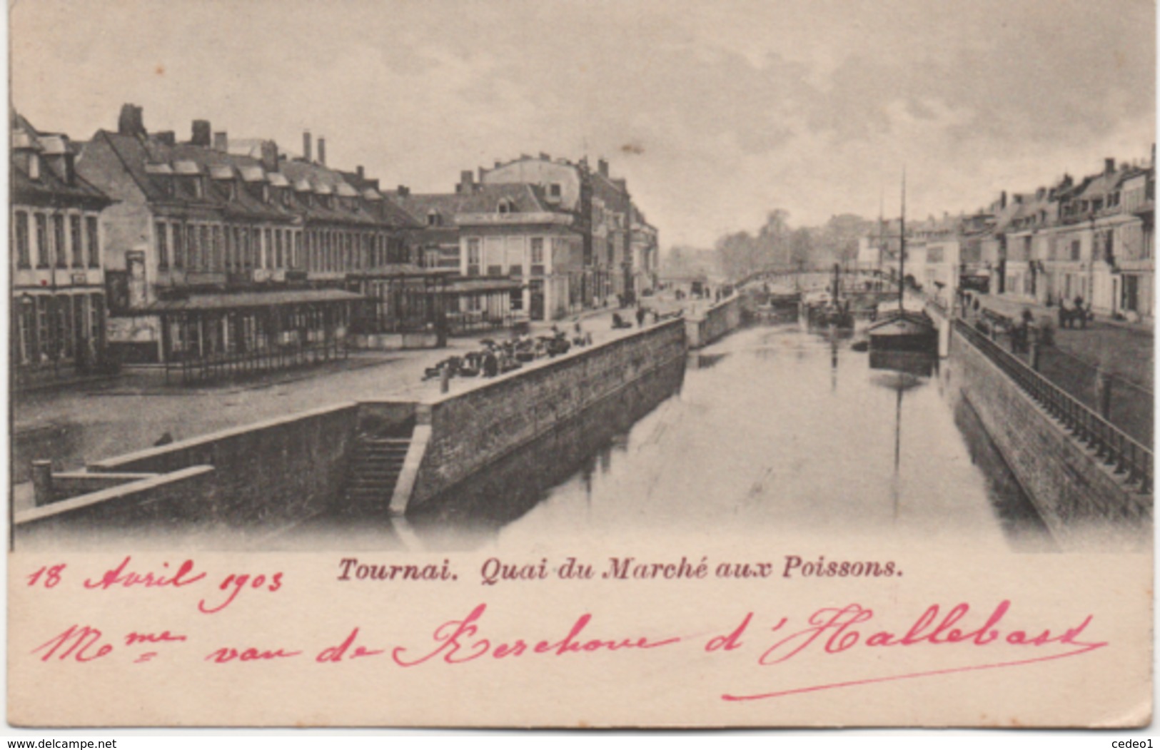 TOURNAI   QUAI DU MARCHE AUX POISSONS  EN 1903 - Doornik