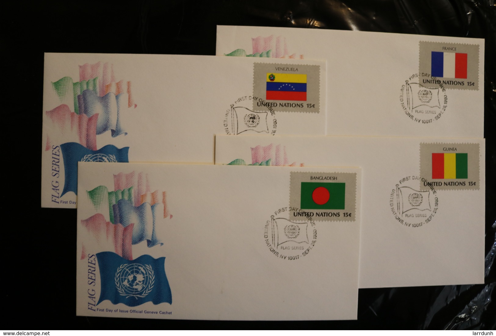 United Nations UN NY Flags Bangladesh France Guinea Venezuela Day Of Issue 1980 A04s - FDC