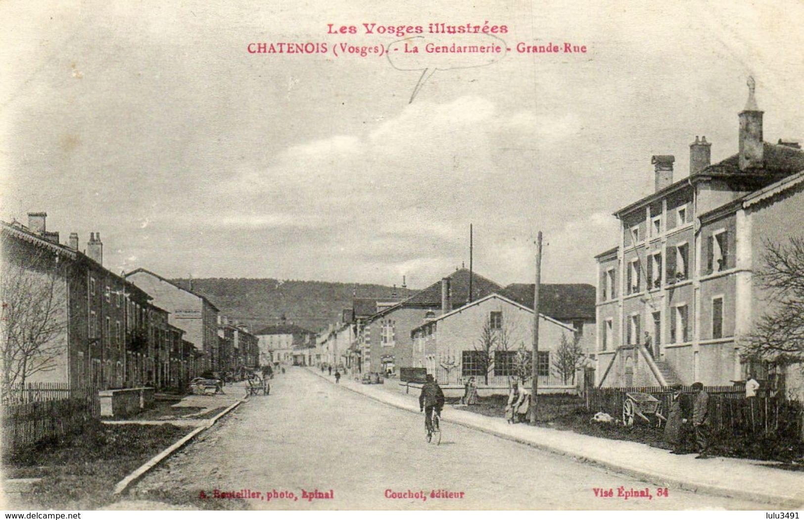 CPA - CHATENOIS (88) - Aspect De La Gendarmerie Et De La Grande-Rue En 1916 - Chatenois