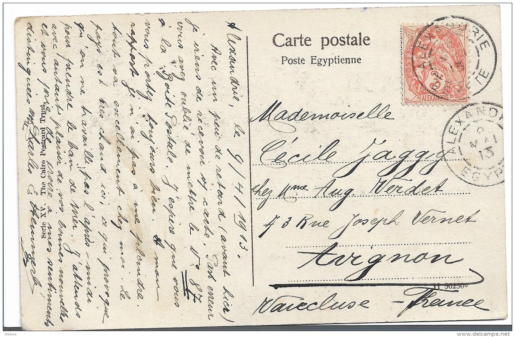 FAF001a /  ALEXANDRIA - Allegorie (6 Werte) Alexandrie 1913 Auf Bildkarte - Cartas & Documentos