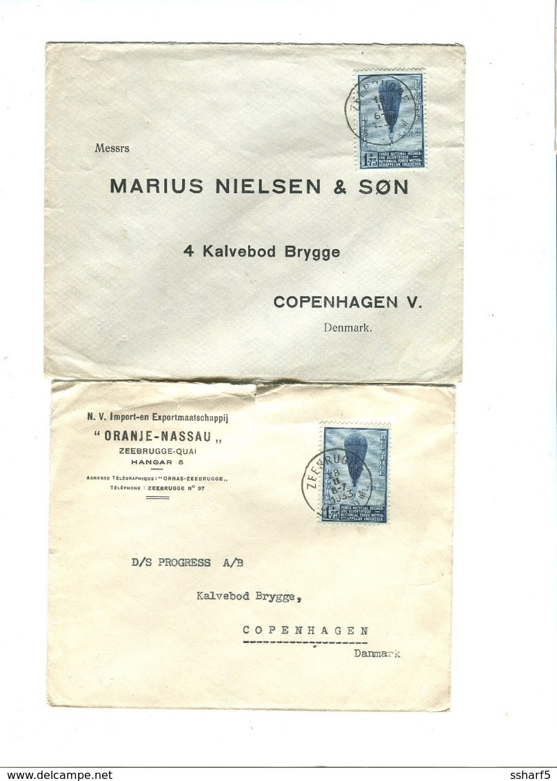 2 Enveloppes Avec MONGOLFIERE 1.75 (1933) Seuls Vers Le Danemark - Sonstige & Ohne Zuordnung