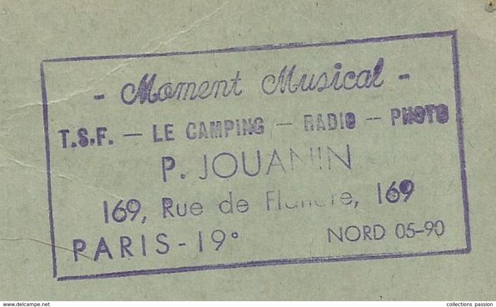 CERTIFICAT De Garantie , PYRUS - TELEMONDE ,1956 , Moment Musical , P. Jouanin , Paris , 2 Scans - Ohne Zuordnung