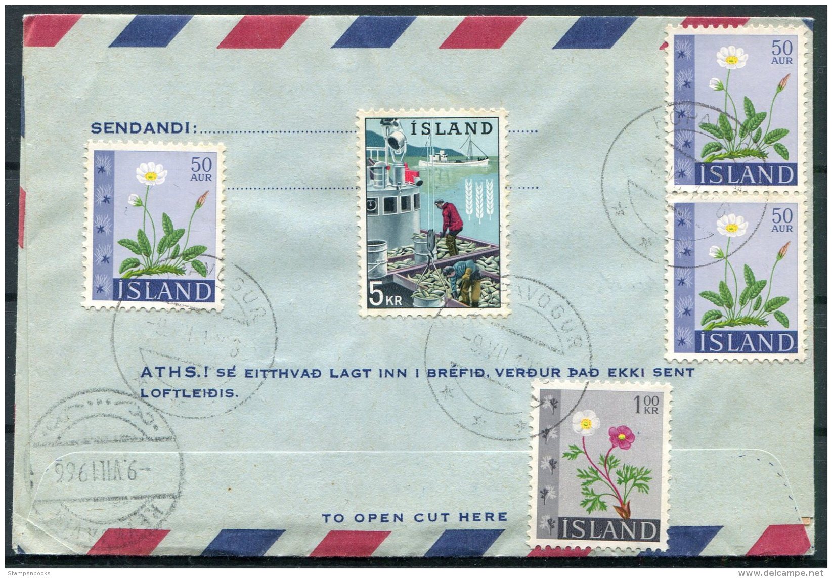 1962 Iceland Aerogramme, Aerogram, Loftbref. Reykjavik Postur. Kopavogur Registered - Briefe U. Dokumente