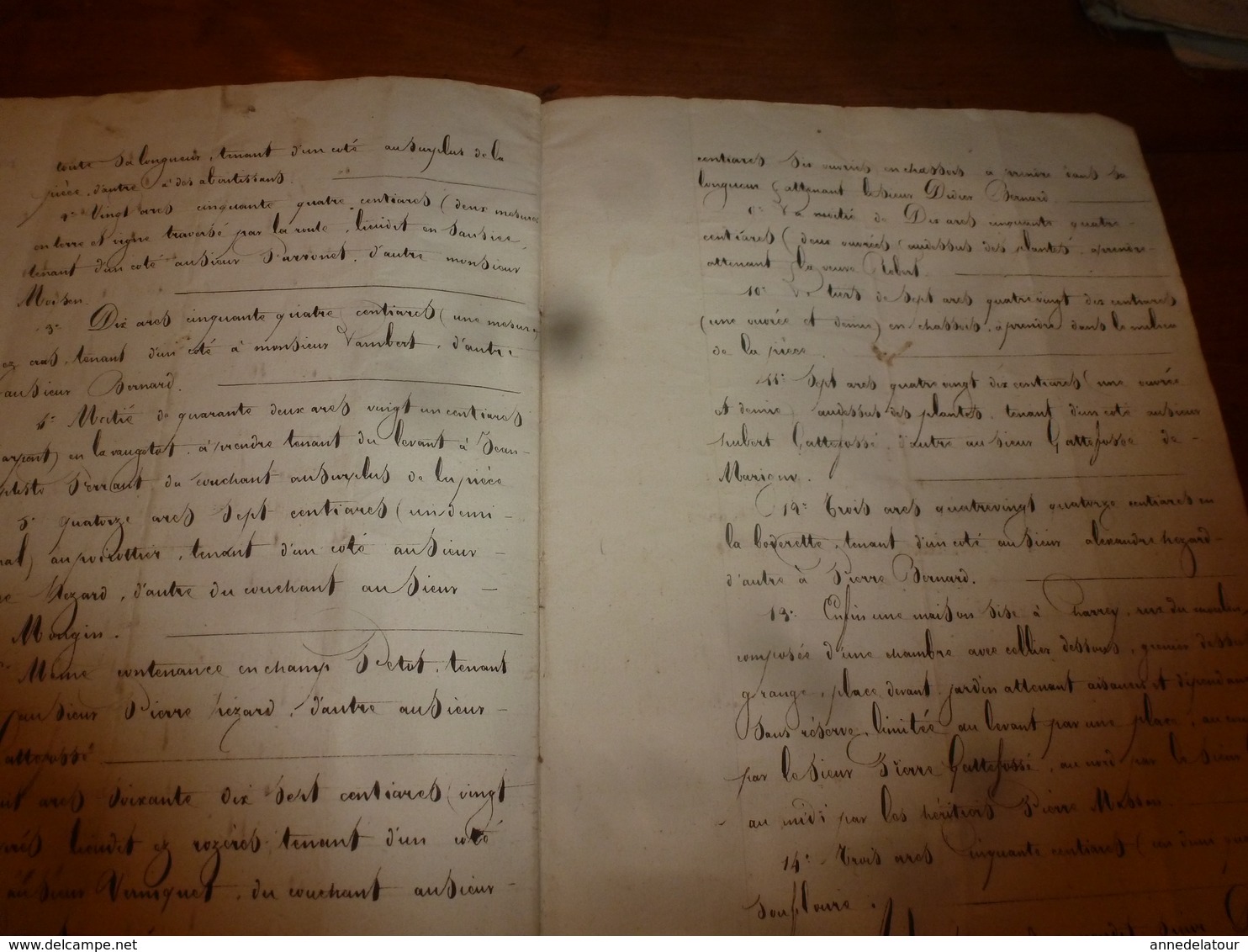 1835 Important manuscrit notarié avec cachets concerne Donation et Partage entre enfants PERRAULT