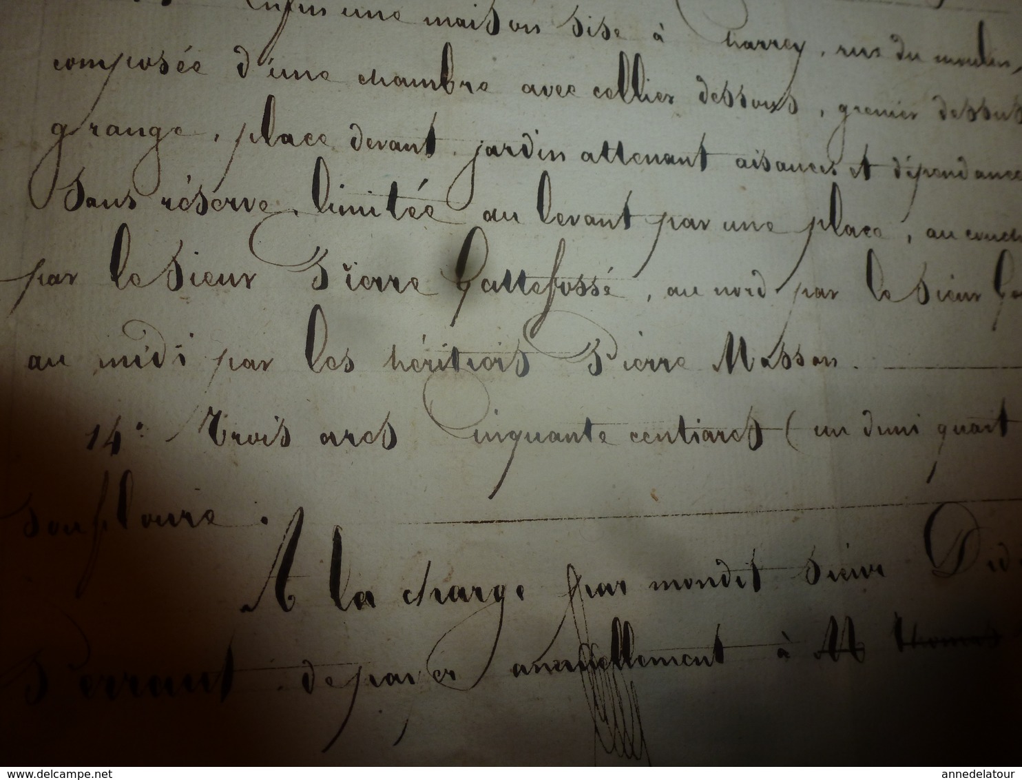 1835 Important manuscrit notarié avec cachets concerne Donation et Partage entre enfants PERRAULT