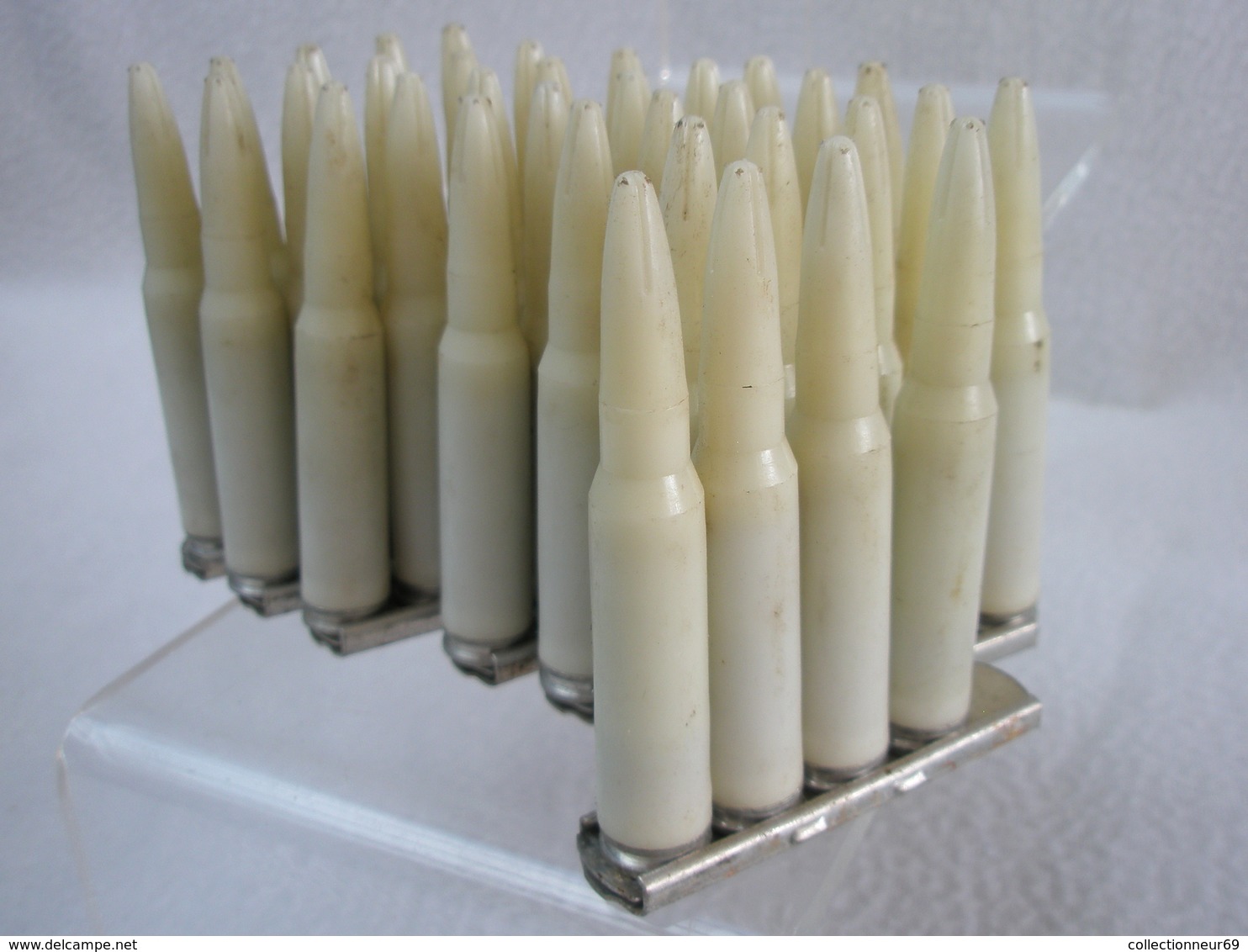 Lot De 34 Balles à Blanc D'exercice Pour Fusil MAS 36 Armée Française Sur 6 Lames - Decorative Weapons