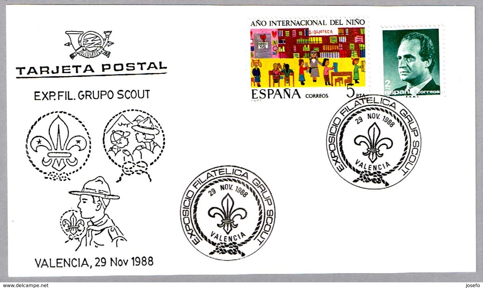 Exp.Filatelica GRUPO SCOUT. Valencia 1988 - Cartas & Documentos