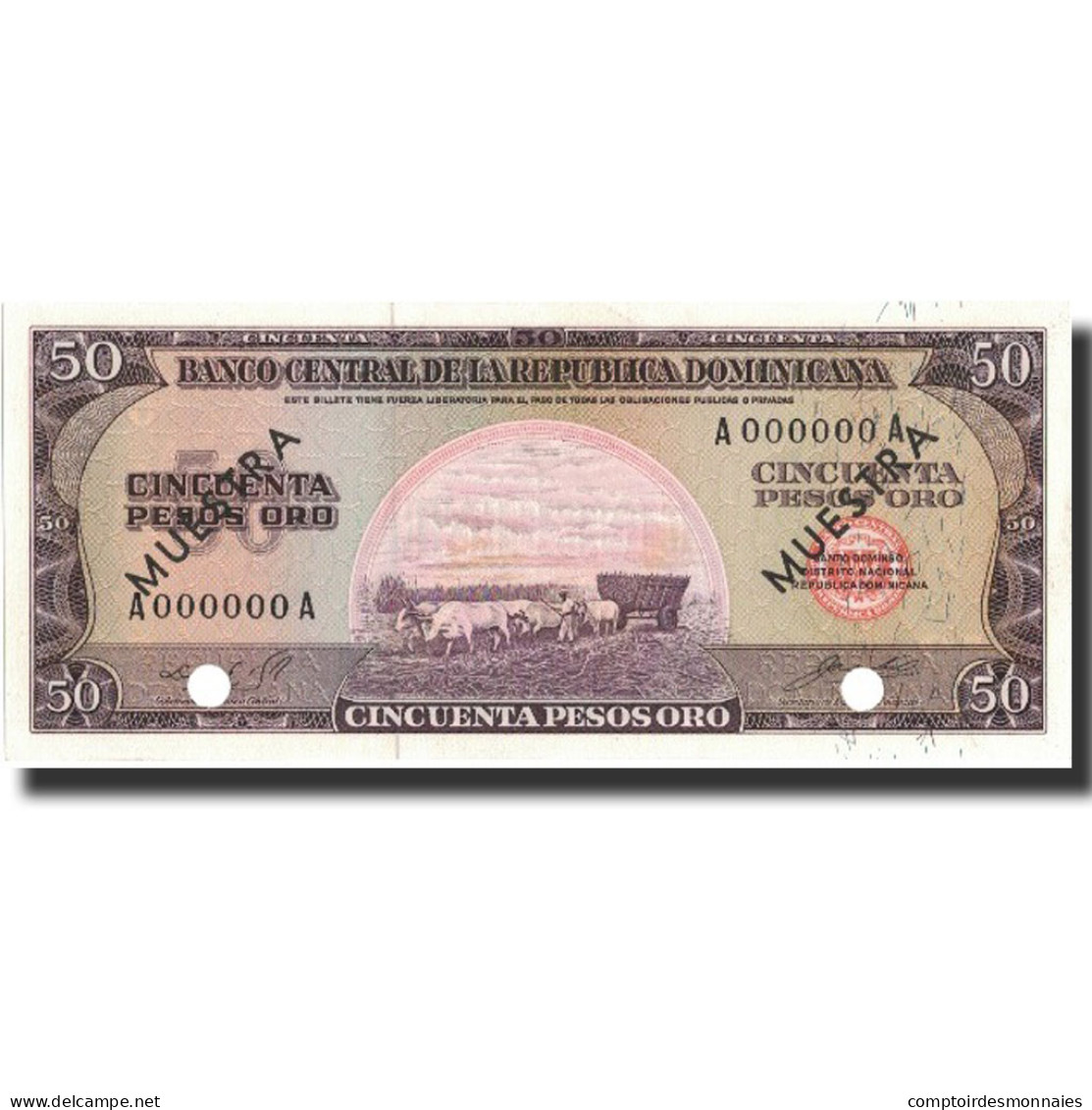 Billet, Dominican Republic, 50 Pesos Oro, Undated (1964-74), Undated, KM:103s2 - Dominicana