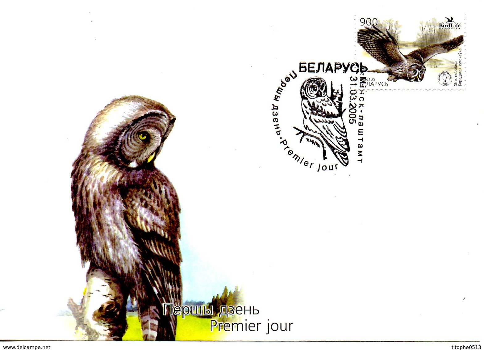 BIELORUSSIE. N°523 De 2005 Sur Enveloppe 1er Jour. Chouette. - Owls