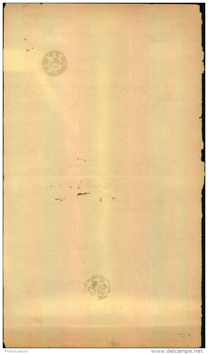 1877, BERLIN C. 2 F E, Roter Frankostempel Auf Behändigungsschein. - Macchine Per Obliterare (EMA)