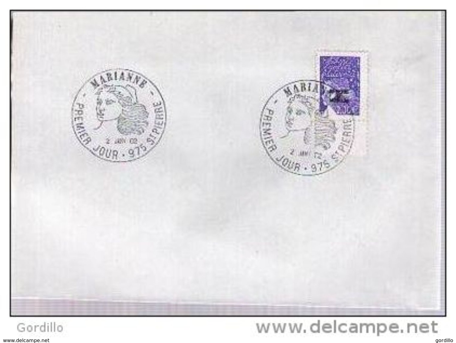 975 Saint Pierre & Miquelon FDC 1er Jour Marianne Du 14 Juillet ( Luquet ) 2,00 Euros Bdf - CAD 2-01-2002 - FDC