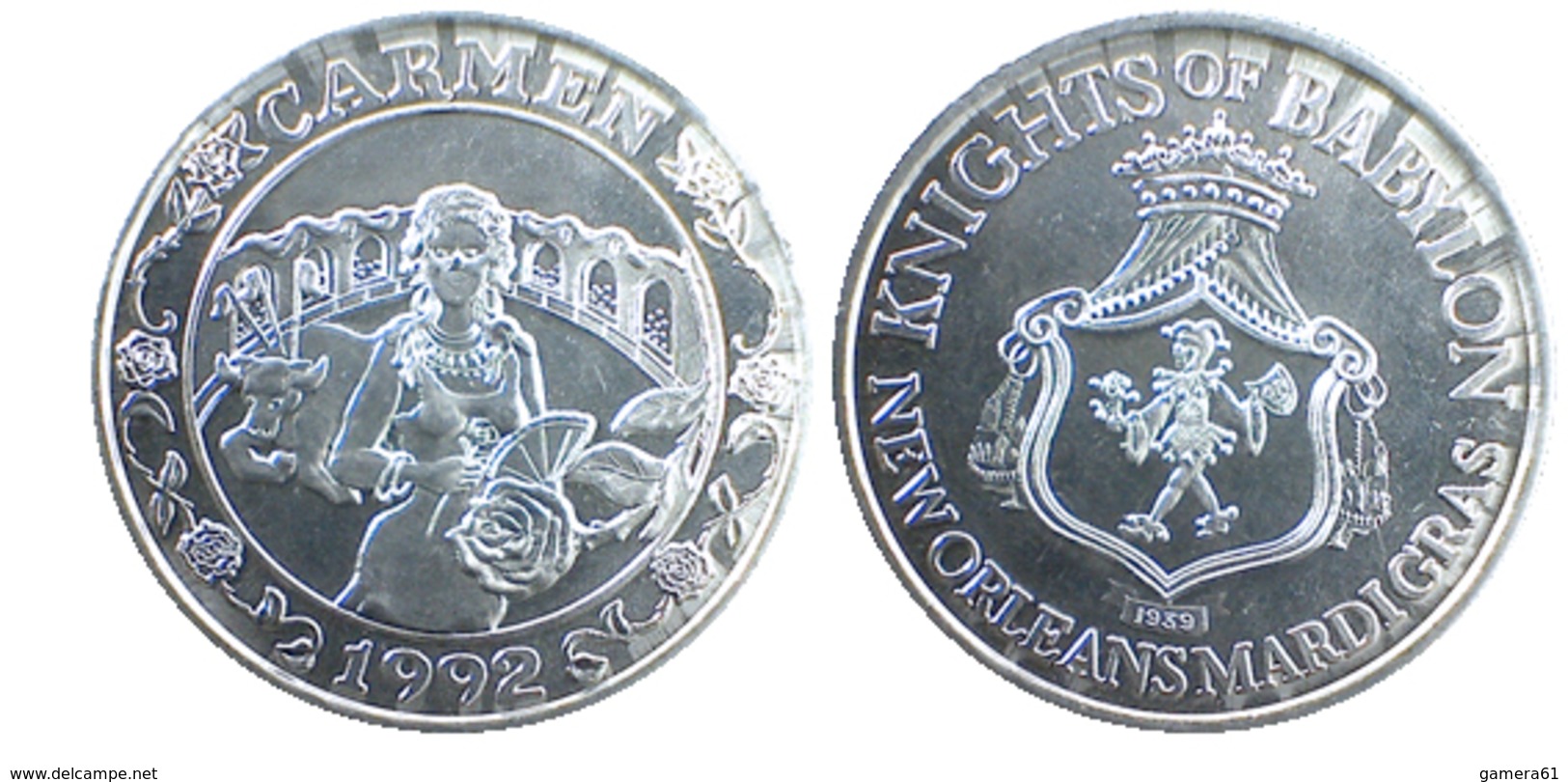 02947 GETTONE JETON TOKEN NEW ORLEANS MARDI GRAS KNIGHT OF BABYLON CARMEN 1992 - Other & Unclassified