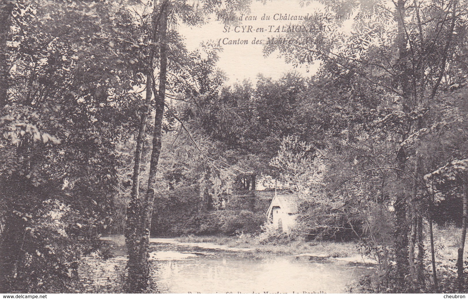 85. SAINT CYR EN TALMONDAIS. CPA . LE CHÂTEAU DE LA COUR D'ARON. PIÈCE D'EAU - Moutiers Les Mauxfaits