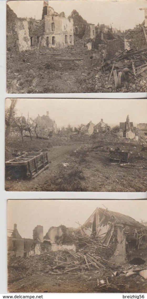 Marne CHAMPIGNY La Chapelle Heurlay (ou Hurlay) Près Chateau Thierry 7 Cartes Photos Explosion D'un Convoi De Munition - Champigny