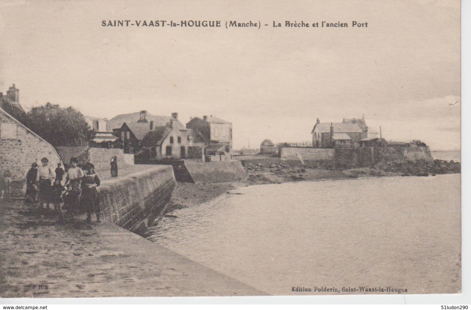 CPA Saint-Vaast-la-Hougue - La Brèche Et L'ancien Port (avec Petite Animation) - Saint Vaast La Hougue