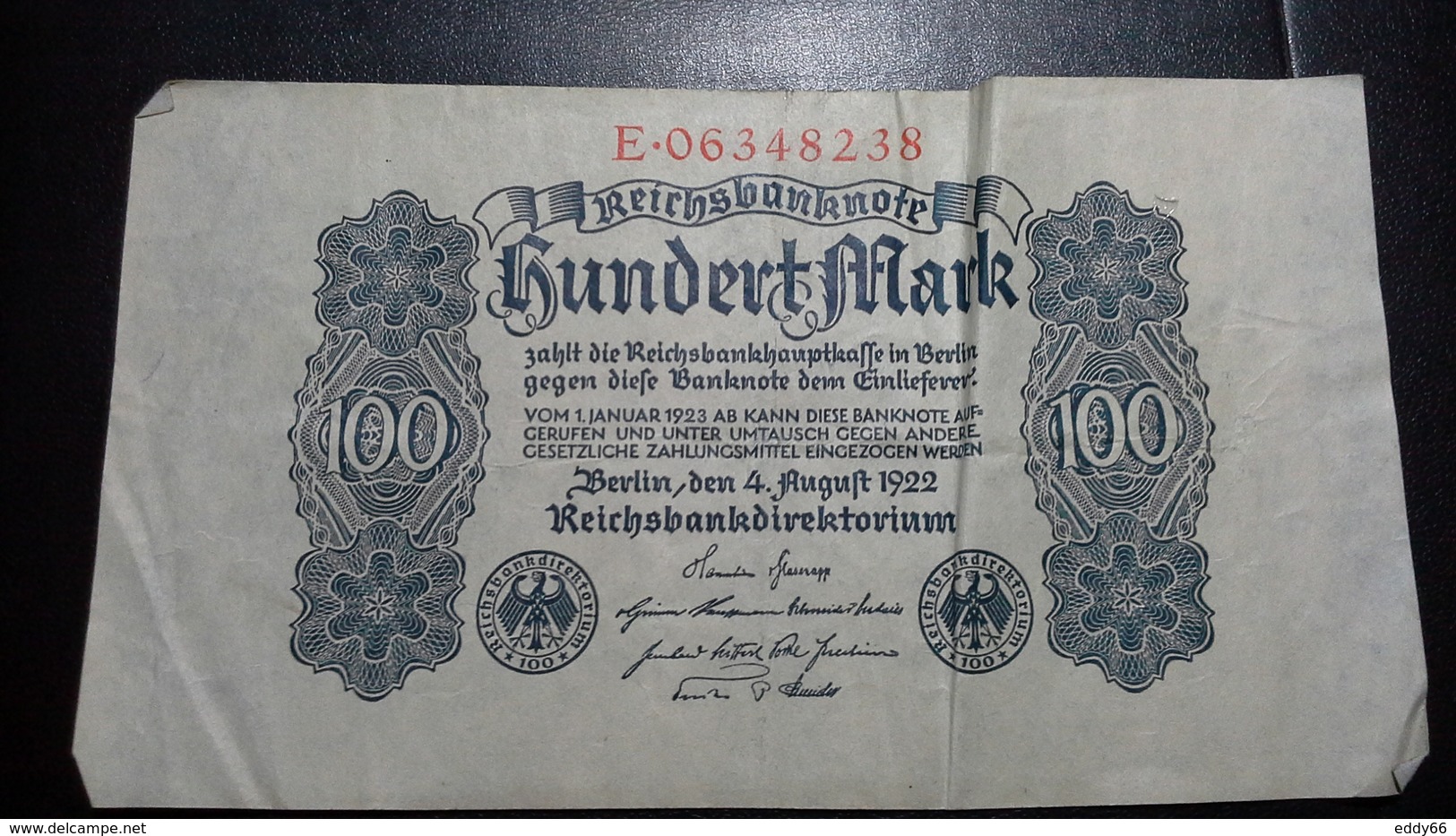 Deutsches Reich 100 Mark  ( 4.8.1922) ( Rosenberg 72/ Pick 75) - 100 Mark