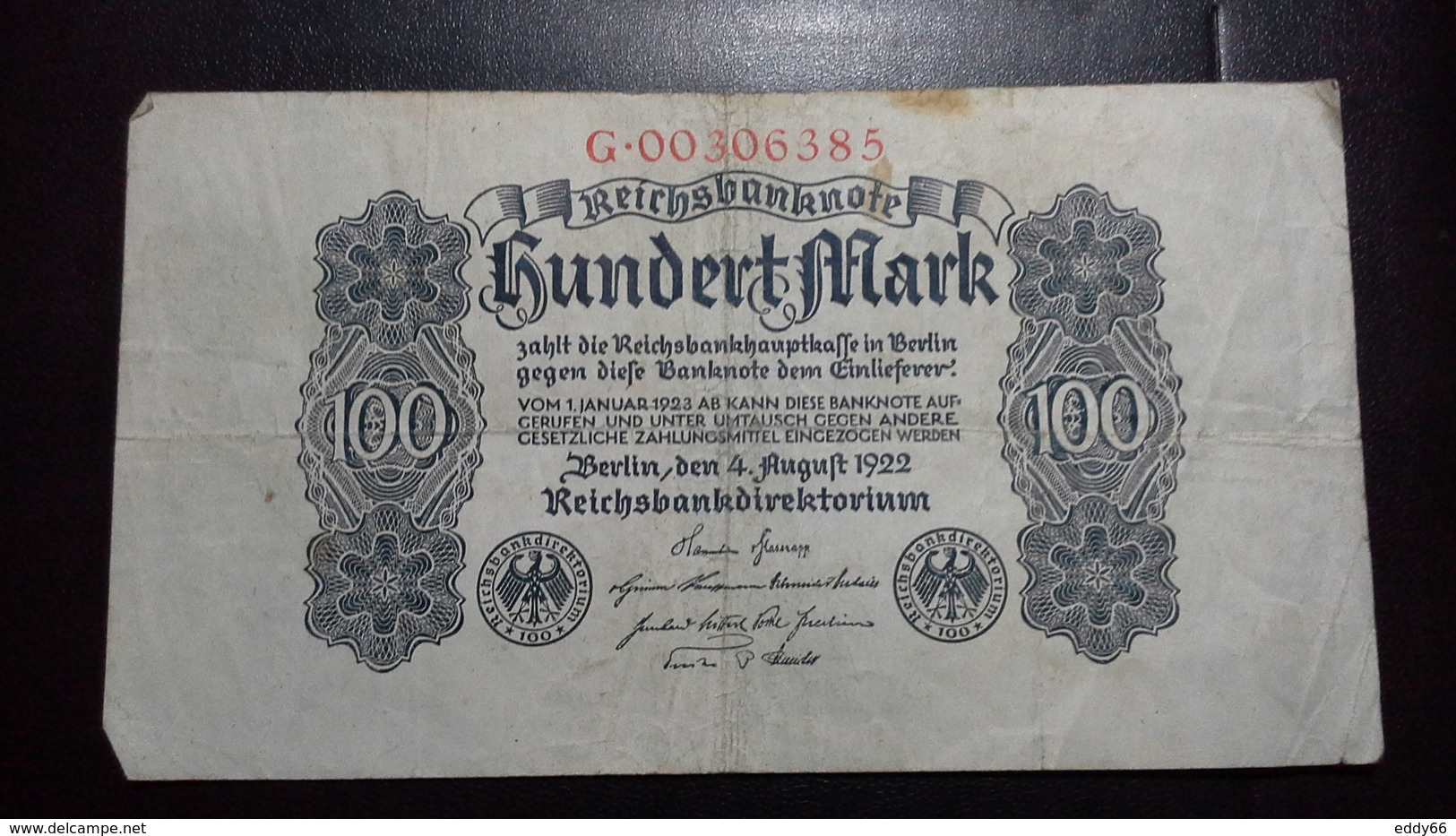 Deutsches Reich 100 Mark  ( 4.8.1922) ( Rosenberg 72/ Pick 75) - 100 Mark