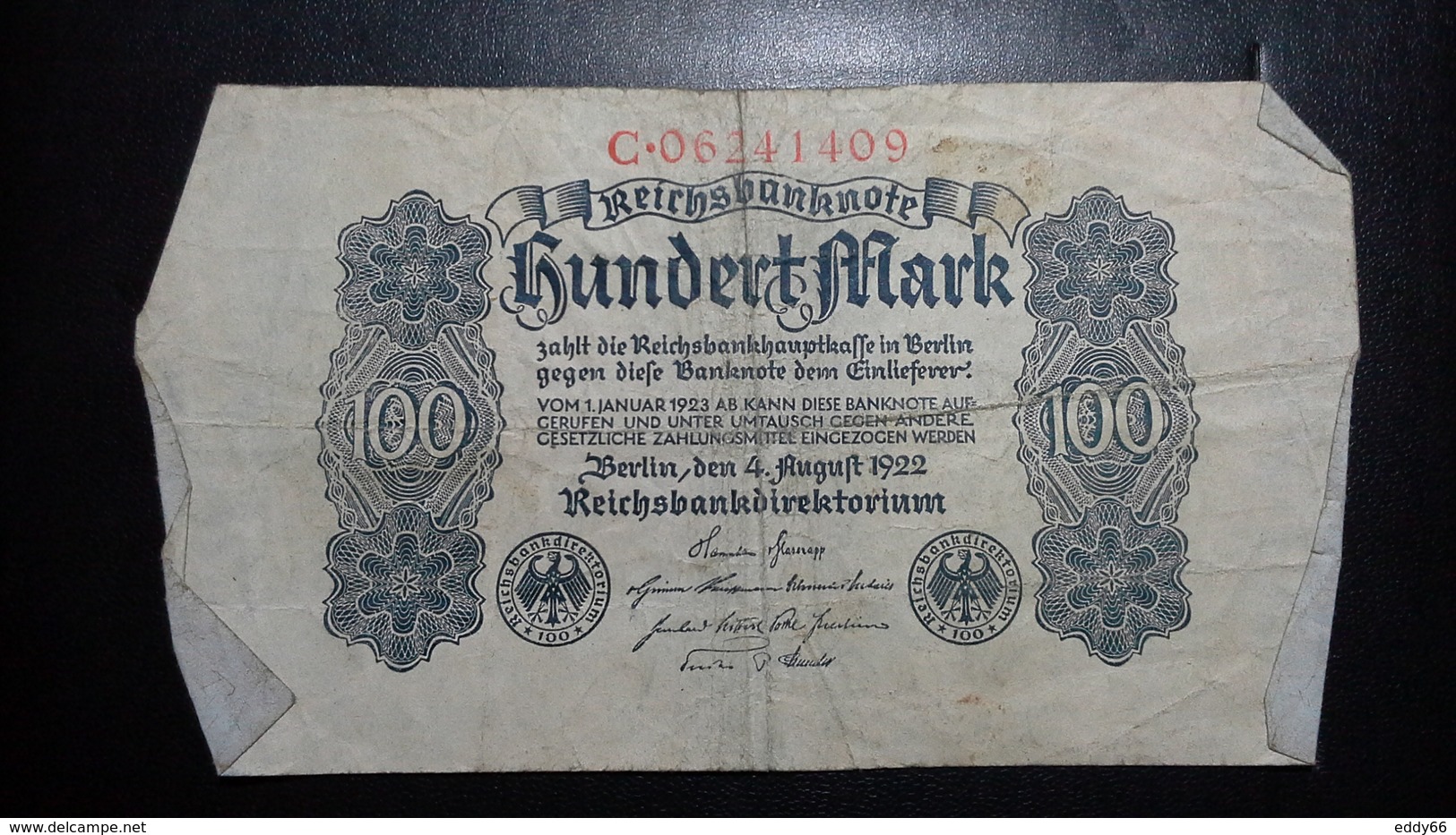 Deutsches Reich 100 Mark  ( 4.8.1922) ( Rosenberg 72/ Pick 75) - 100 Mark