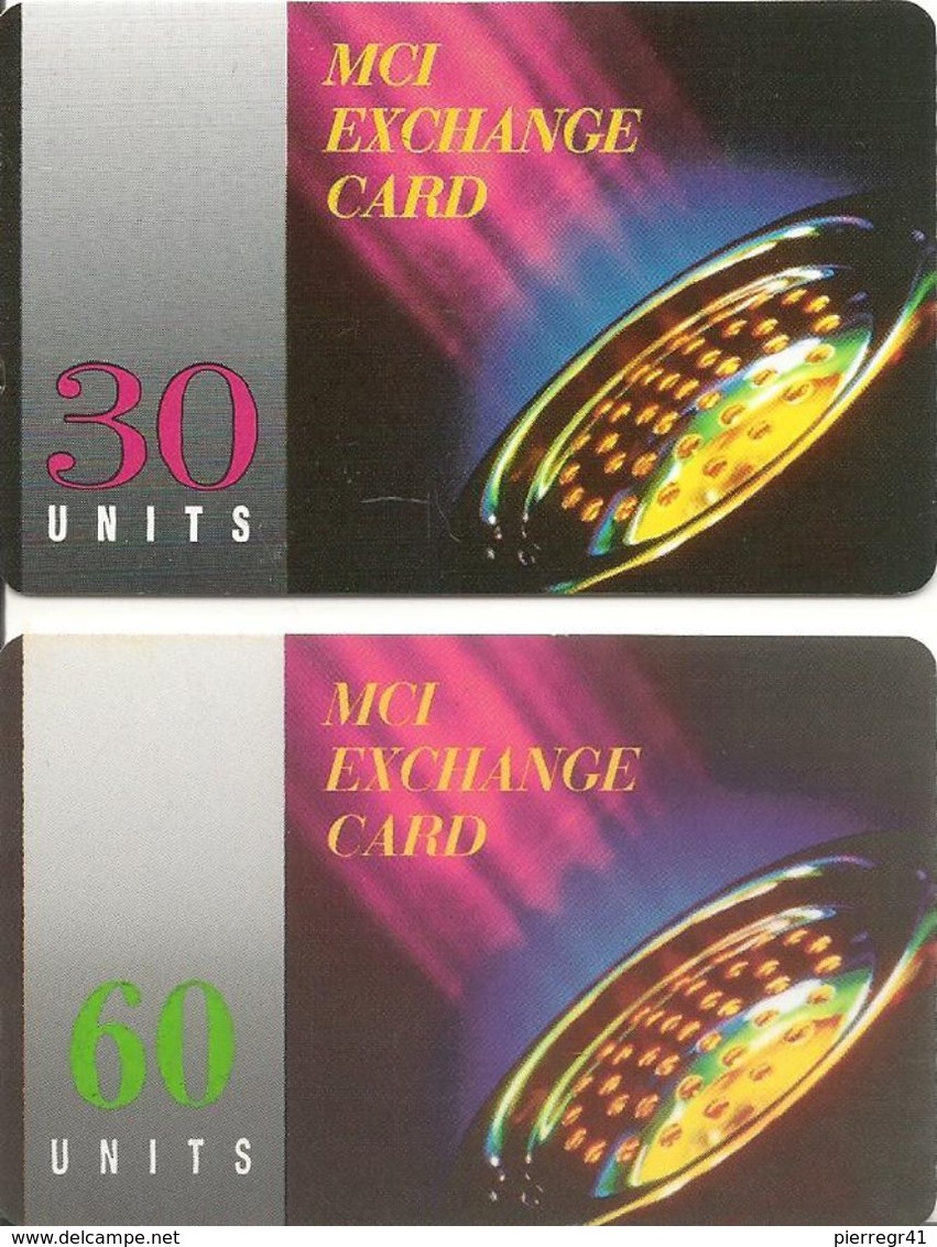 2-CARTES-PREPAYEES-USA-MCI-30/60U-Plastic Epais-TBE - Autres & Non Classés