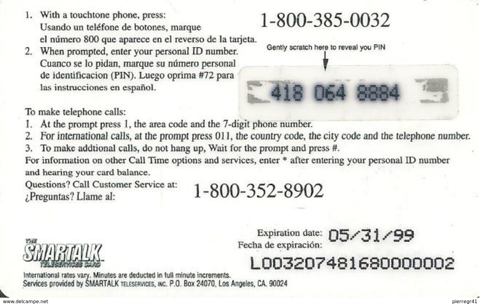 CARTE-PREPAYEE-USA-MERIT-10$-1999-Plastic Fin-TBE - Autres & Non Classés