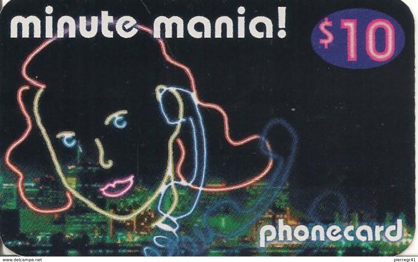 CARTE-PREPAYEE-USA-MINUTE MANIA-10$-1999-Plastic Fin-TBE - Autres & Non Classés
