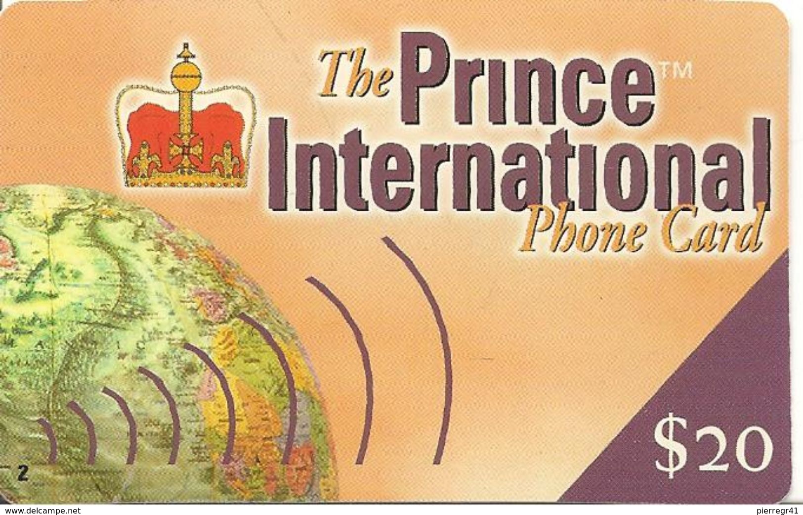 CARTE-PREPAYEE-USA-PRINCE INTERNATIONAL-TCI-20$-Plastic Fin-TBE - Autres & Non Classés