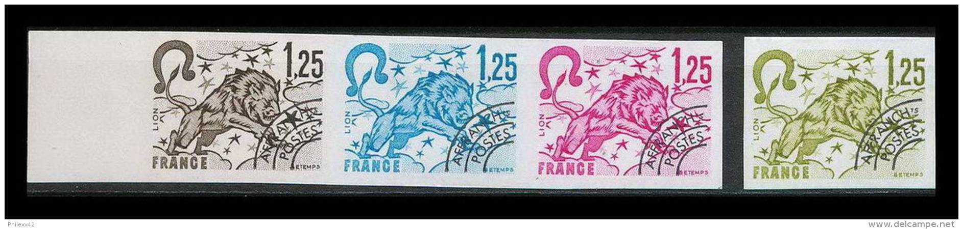 France Préoblitere PREO N°156 Lion Signe Du Zodiaque Zodiac Sign Essai (trial Color Proof) Non Dentelé (imperforate) ** - Unclassified