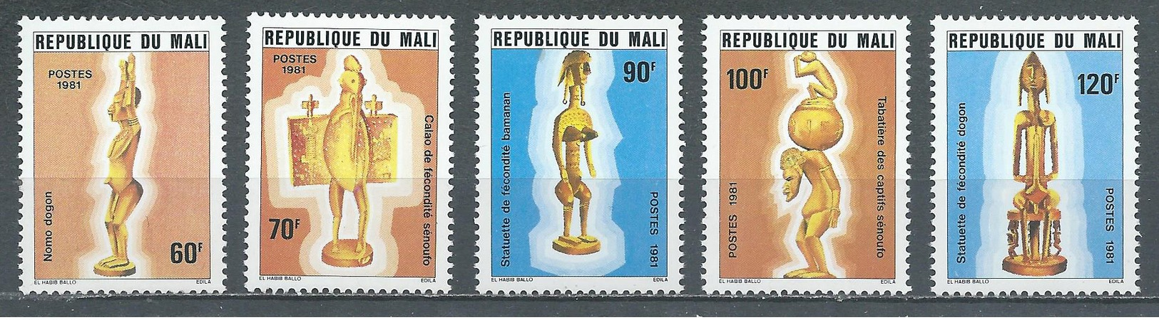 Mali YT N°403/407 Statuettes Du Mali Neuf ** - Mali (1959-...)