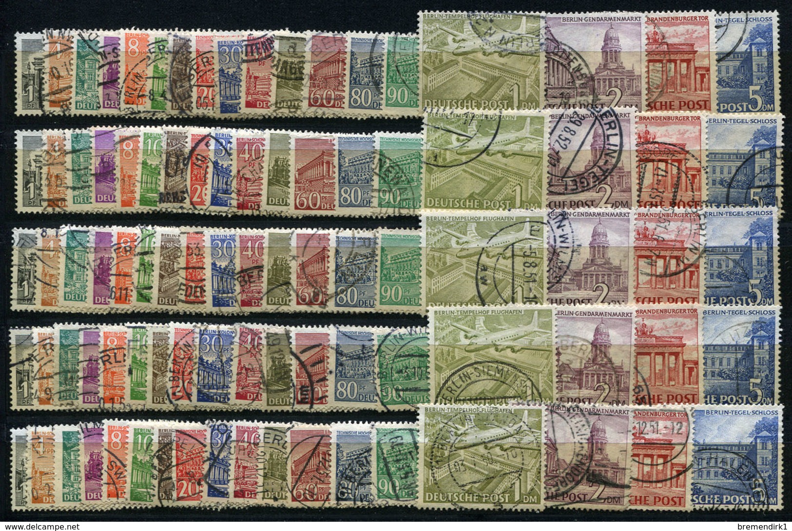 40501) BERLIN 5mal # 42-60 Gestempelt Aus 1949, 250.- € - Sammlungen (ohne Album)