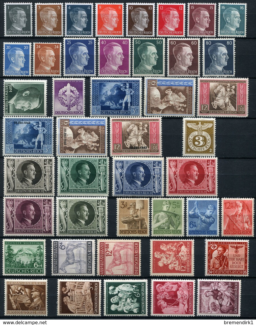 40503) DEUTSCHES REICH - Lot Postfrisch Aus 1936-44 - Sammlungen (ohne Album)