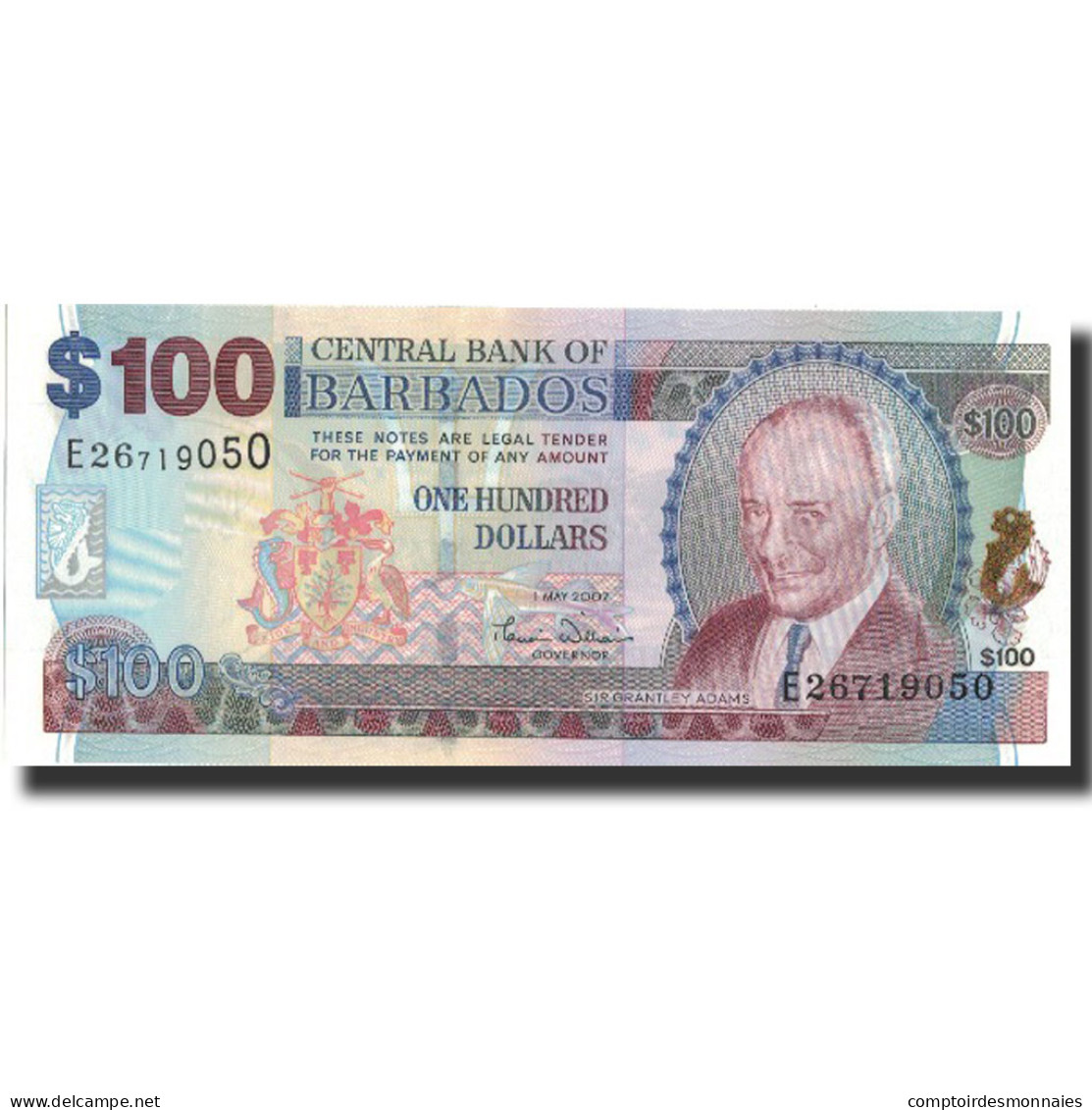 Billet, Barbados, 100 Dollars, 2007, 2007-05-01, KM:71a, SPL+ - Barbados (Barbuda)