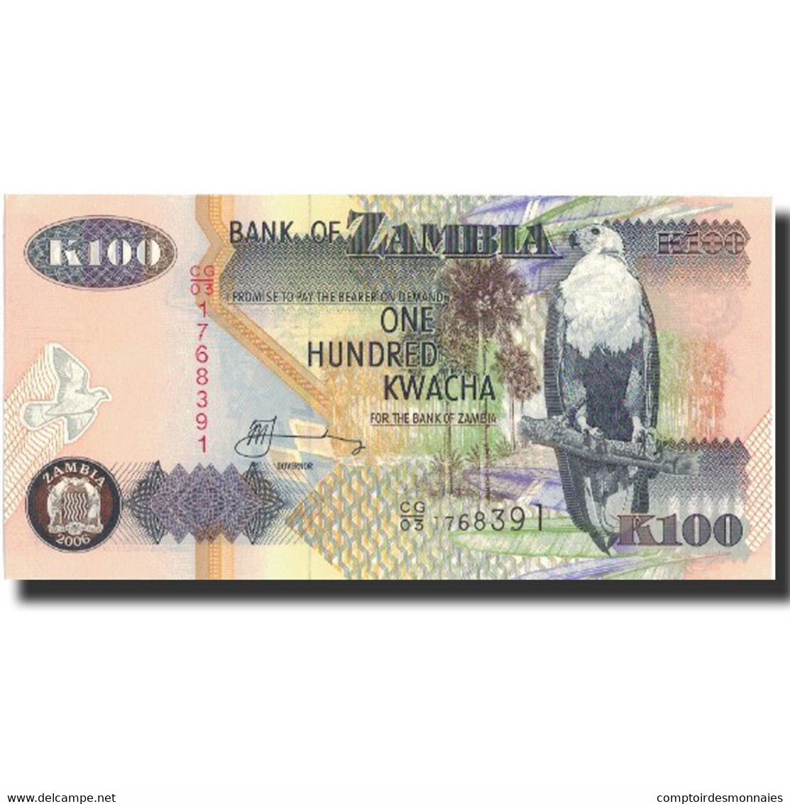 Billet, Zambie, 100 Kwacha, 2006, 2006, KM:38f, NEUF - Zambie