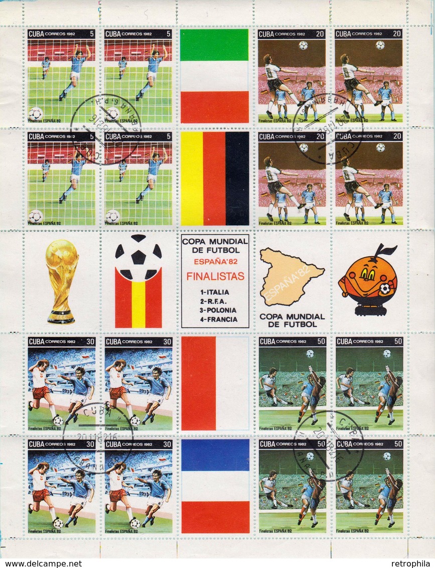 CUBA - Bloc Feuillet De 1982 - Coupe Du Monde De Football Espagne 1982 - 1 Bloc Oblitéré - Blocchi & Foglietti