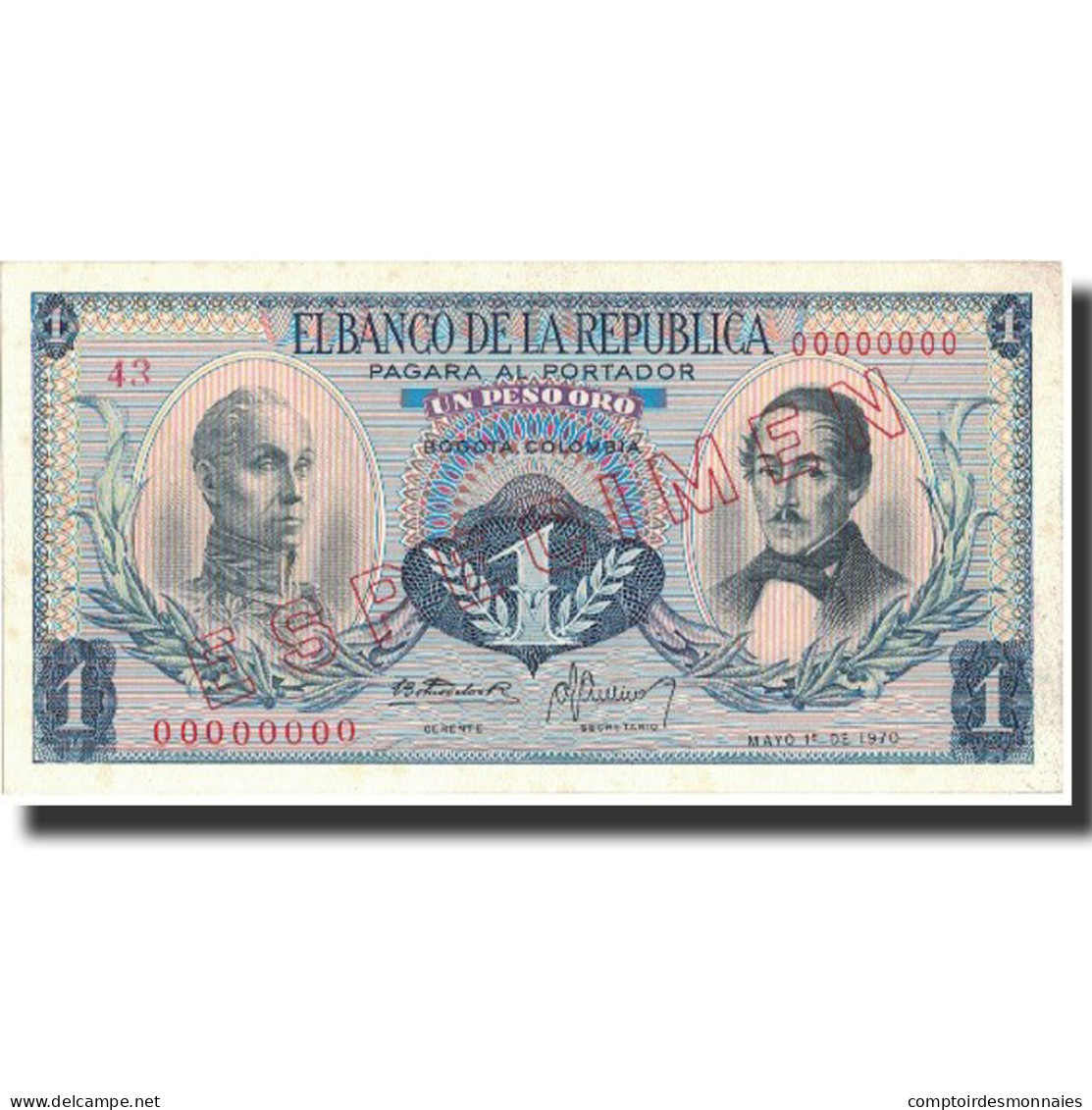 Billet, Colombie, 1 Peso Oro, 1970, 1970-05-01, KM:404s2, SPL - Colombie