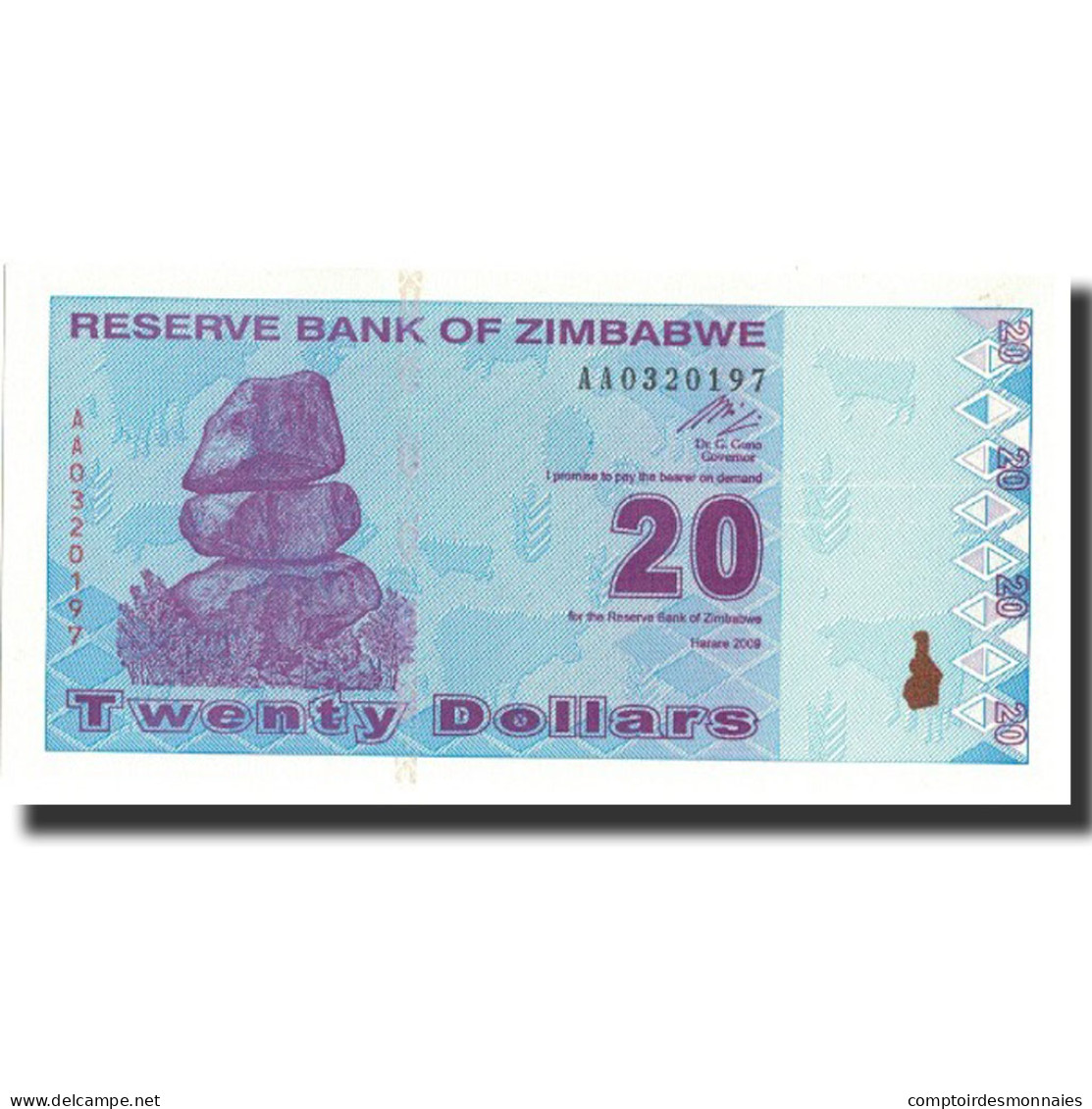 Billet, Zimbabwe, 20 Dollars, 2009, 2009, KM:95, NEUF - Simbabwe