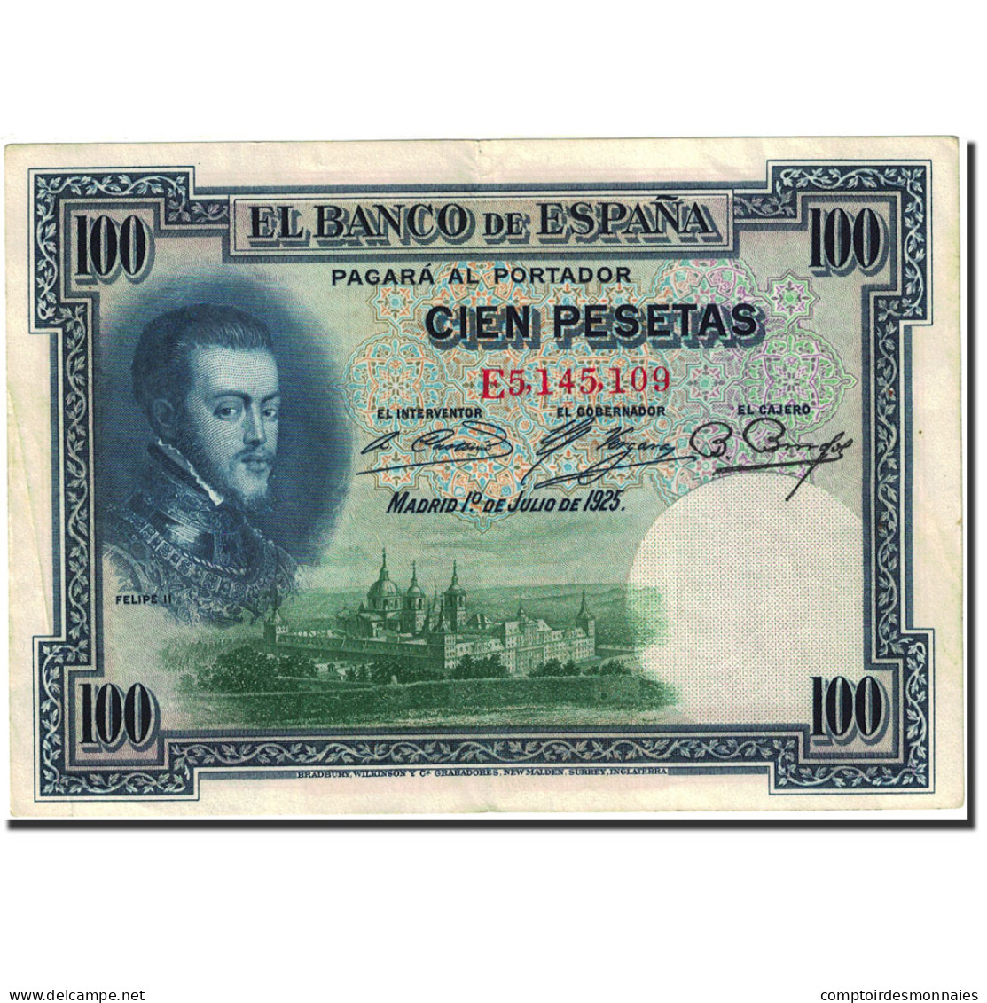 Billet, Espagne, 100 Pesetas, 1925, 1925-07-01, KM:69c, TTB+ - 100 Peseten