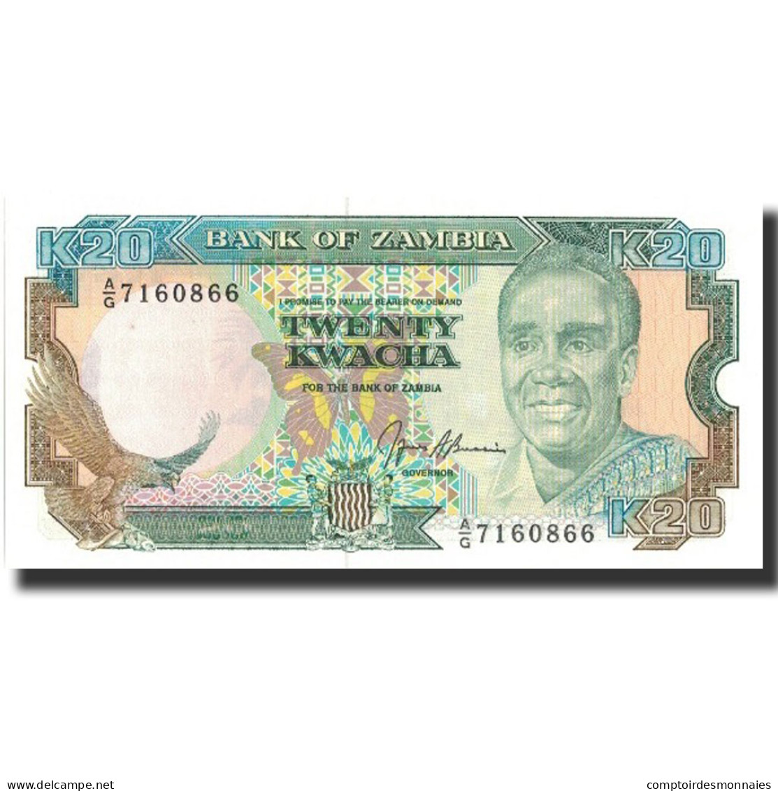 Billet, Zambie, 20 Kwacha, Undated (1989-91), Undated, KM:32b, NEUF - Zambia