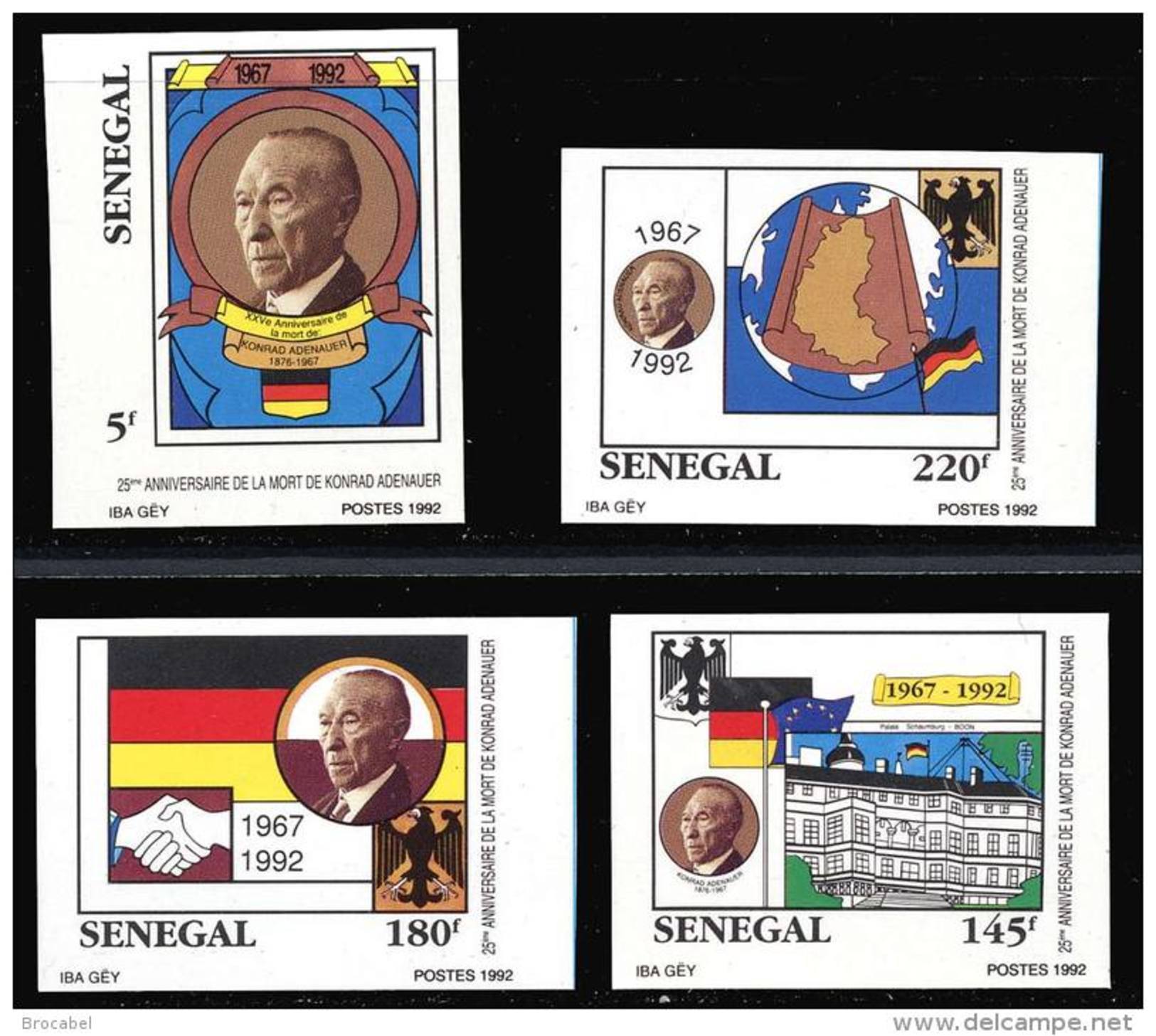 Senegal 1009/12** ND  Adenauer  MNH - Sénégal (1960-...)