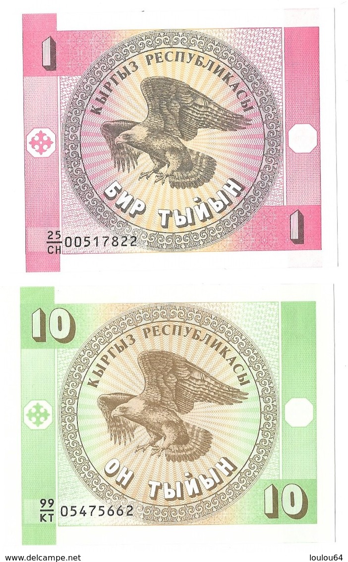 Billets - Kirghizistan -  1 Et 10 Tylin 1993 -  Neuf - Non Circulé - - Kyrgyzstan