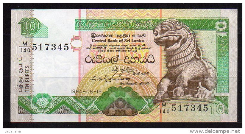 460-Sri Lanka Billet De 10 Rupees 1994 M140 - Sri Lanka