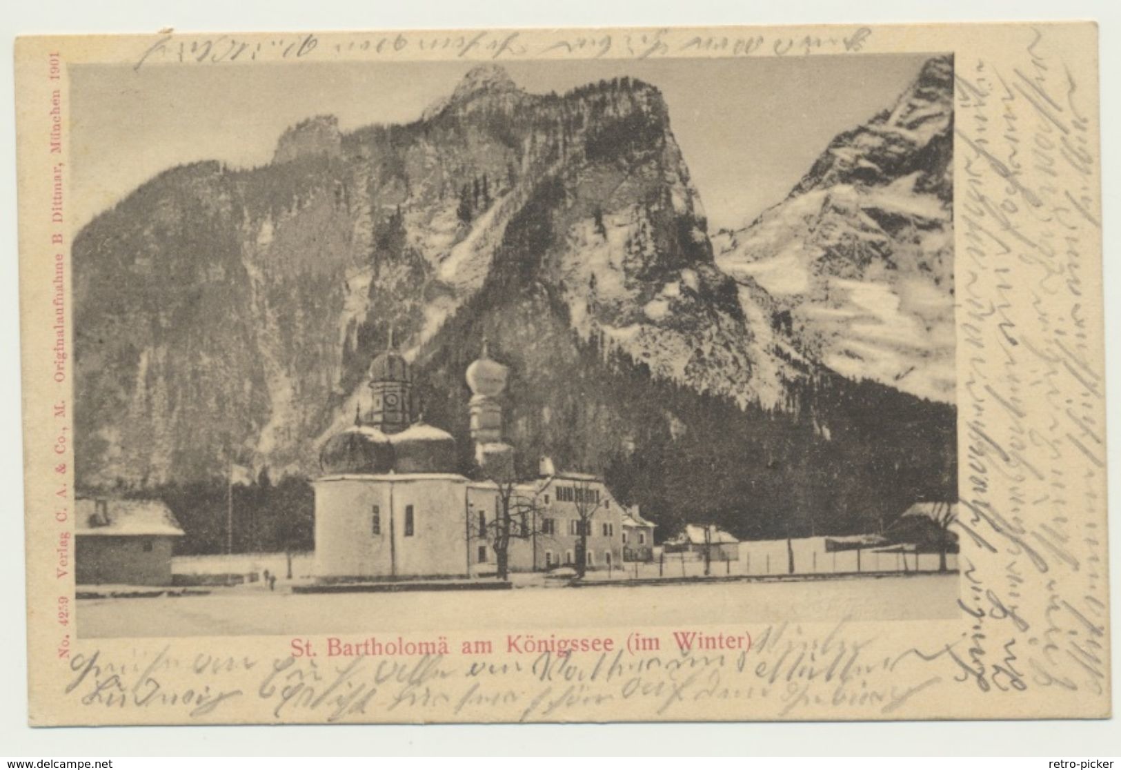 AK  St. Bartholomä Am Königssee Bei Berchtesgaden Im Winter 1902 - Berchtesgaden