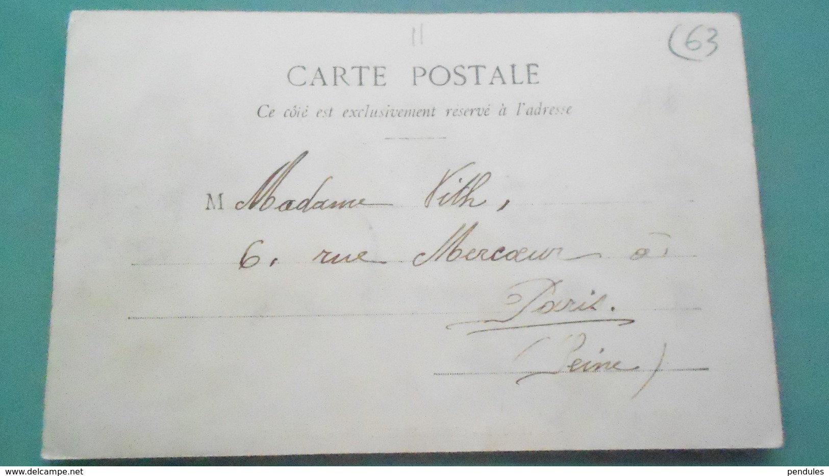 63	PUY DE DOME 	N° DE CASIER 	49	DETAIL RECTO VERSO DE LA CARTE AVEC LES 2   PHOTOS - Autres & Non Classés