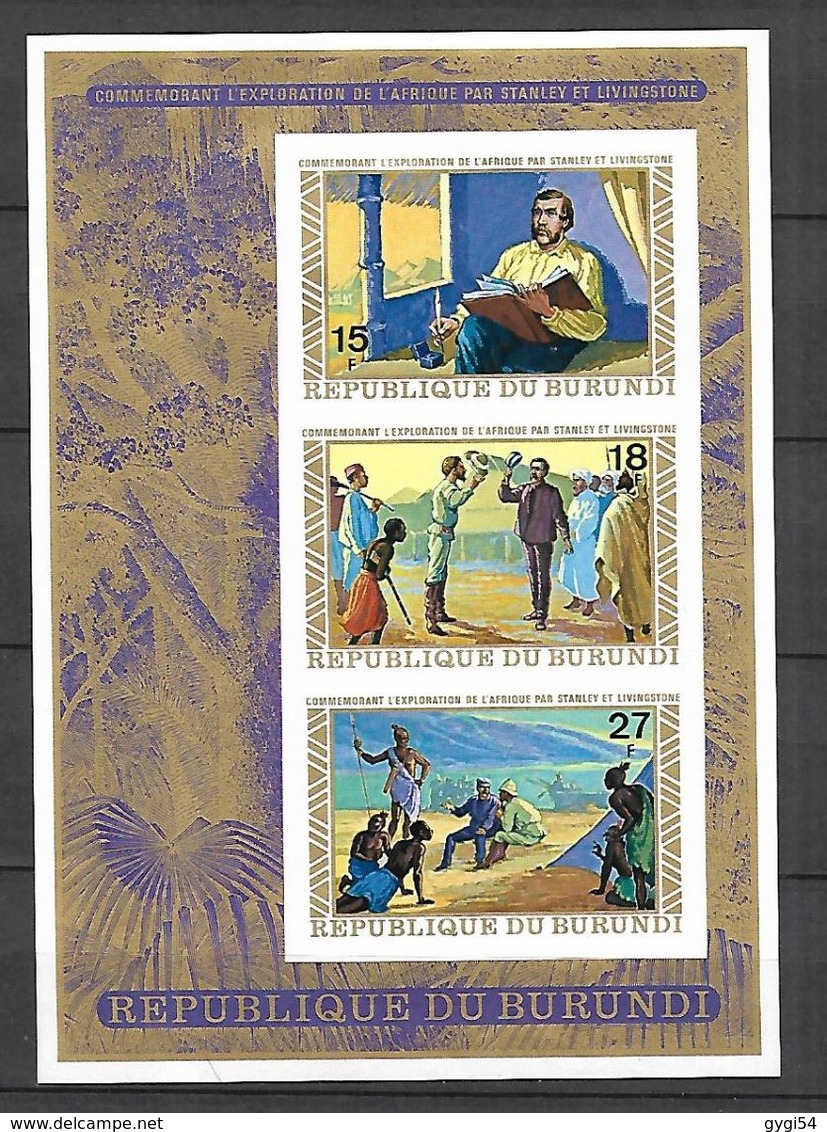 BURUNDI - 1973  Exploration De L' Afrique Par Stanley  BLOC N** MNH - Neufs